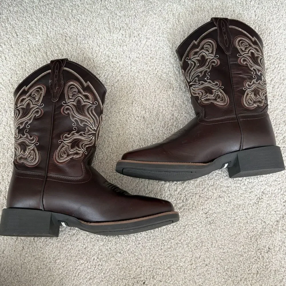 NWOT Shyanne Solstice Women’s Flynn Western Boots Brown Leather Sz 7 Cowboy